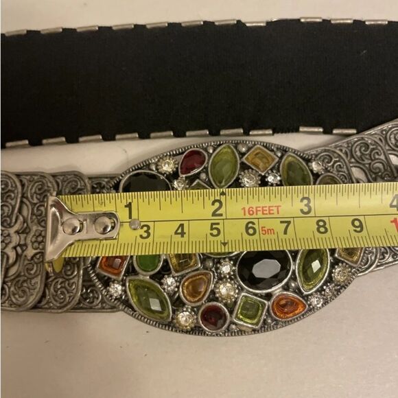 Vintage Rectangle Elastic Metal And Rhinestone 80s,Belts main image 4